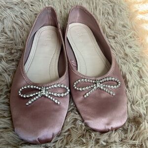 Zara Girl Mauve Pink Ballet Flats / Shoes With Bow Detail